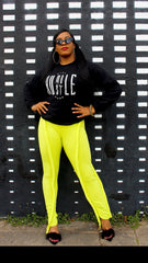 pop out tube leggings - lime green, pop out leggings, alonzo arnold leggings, lime green leggings, tube leggings, 3d leggings, women's tube leggings, dressy leggings, tube pants, lime green tube pants, lime green 3d pants, stay humble hustle hard 