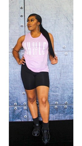 stay humble hustle hard tank top, lilac top, casual look, fly outfit, happy hour look, best boutique in houston