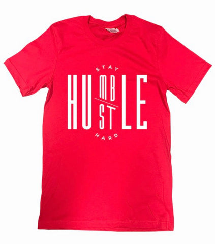 Stay Humble Hustle Hard Tshirt - Red