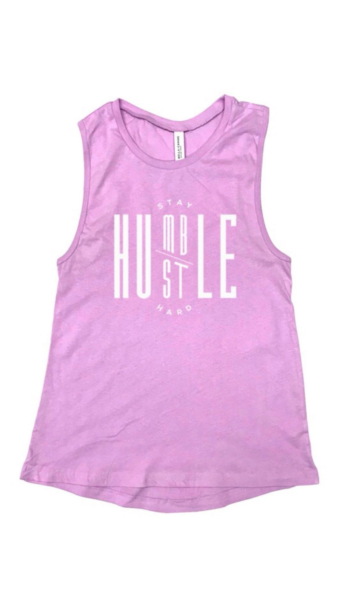 Stay Humble Hustle Hard Muscle Tank - Lilac